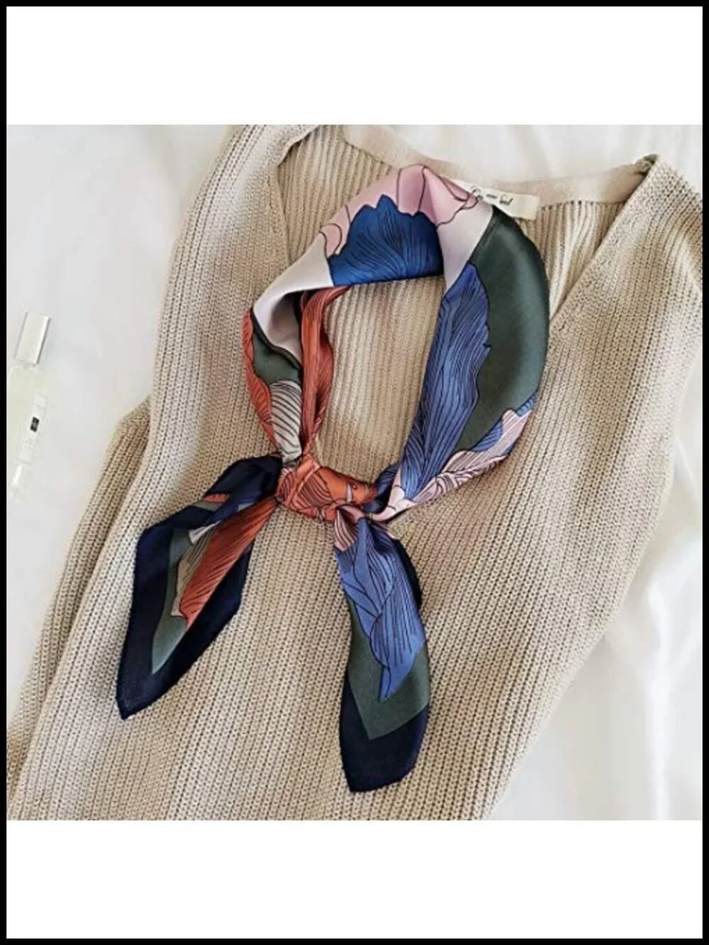 Medium Square Satin Scarf for Women - 27.5x27.5 inches